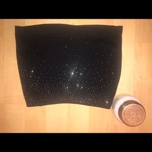 Used black sparkly mini-skirt. Express. Size 6.